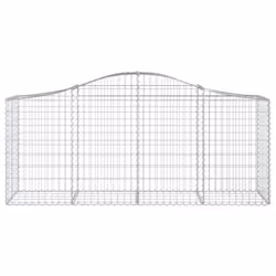 vidaXL Arched Gabion Basket Stone Basket Gabion Retaining Wall Galvanised Iron - 200 x 50 x 80/100 cm/ 1 pcs - Additional view 2