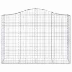 vidaXL Arched Gabion Basket Stone Basket Gabion Retaining Wall Galvanised Iron - 200 x 50 x 140/160 cm/ 1 pcs - Additional view 2