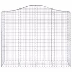 vidaXL Arched Gabion Basket Stone Basket Gabion Retaining Wall Galvanised Iron - 200 x 50 x 160/180 cm/ 1 pcs - Additional view 2