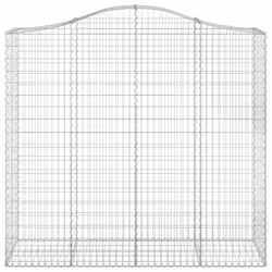 vidaXL Arched Gabion Basket Stone Basket Gabion Retaining Wall Galvanised Iron - 200 x 50 x 180/200 cm/ 1 pcs - Additional view 2