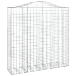 vidaXL Arched Gabion Basket Stone Basket Gabion Retaining Wall Galvanised Iron - 200 x 50 x 200/220 cm/ 1 pcs