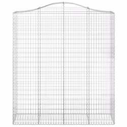 vidaXL Arched Gabion Basket Stone Basket Gabion Retaining Wall Galvanised Iron - 200 x 50 x 220/240 cm/ 1 pcs - Additional view 2