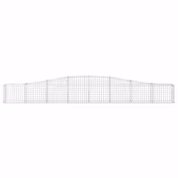 vidaXL Arched Gabion Basket Stone Basket Gabion Retaining Wall Galvanised Iron - 400 x 30 x 40/60 cm/ 1 pcs - Additional view 2