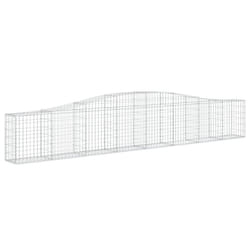 vidaXL Arched Gabion Basket Stone Basket Gabion Retaining Wall Galvanised Iron - 400 x 30 x 60/80 cm/ 1 pcs