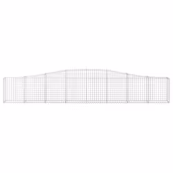 vidaXL Arched Gabion Basket Stone Basket Gabion Retaining Wall Galvanised Iron - 400 x 30 x 60/80 cm/ 1 pcs