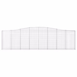 vidaXL Arched Gabion Basket Stone Basket Gabion Retaining Wall Galvanised Iron - 400 x 30 x 100/120 cm/ 1 pcs - Additional view 2