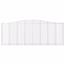 vidaXL Arched Gabion Basket Stone Basket Gabion Retaining Wall Galvanised Iron - 400 x 30 x 140/160 cm/ 1 pcs - Additional view 2