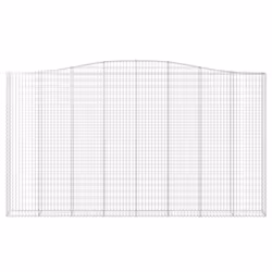 vidaXL Arched Gabion Basket Stone Basket Gabion Retaining Wall Galvanised Iron - 400 x 30 x 220/240 cm/ 1 pcs - Additional view 2