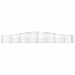 vidaXL Arched Gabion Basket Stone Basket Gabion Retaining Wall Galvanised Iron - 400 x 50 x 40/60 cm/ 1 pcs