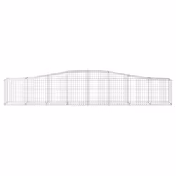 vidaXL Arched Gabion Basket Stone Basket Gabion Retaining Wall Galvanised Iron - 400 x 50 x 60/80 cm/ 1 pcs - Additional view 2