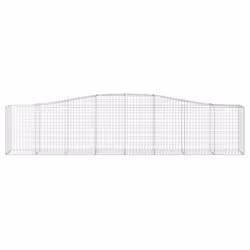 vidaXL Arched Gabion Basket Stone Basket Gabion Retaining Wall Galvanised Iron - 400 x 50 x 80/100 cm/ 1 pcs - Additional view 2