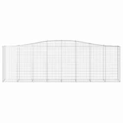vidaXL Arched Gabion Basket Stone Basket Gabion Retaining Wall Galvanised Iron - 400 x 50 x 120/140 cm/ 1 pcs - Additional view 2