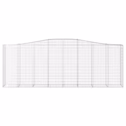 vidaXL Arched Gabion Basket Stone Basket Gabion Retaining Wall Galvanised Iron - 400 x 50 x 140/160 cm/ 1 pcs - Additional view 2