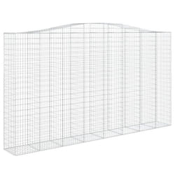 vidaXL Arched Gabion Basket Stone Basket Gabion Retaining Wall Galvanised Iron - 400 x 50 x 220/240 cm/ 1 pcs