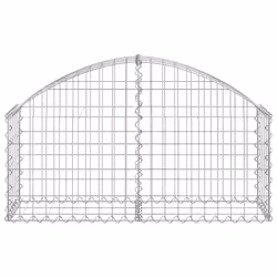 vidaXL Arched Gabion Basket Galvanised Iron Mesh Wire Stone Basket Multi Sizes - 100 x 30 x 40/60 cm - Additional view 2