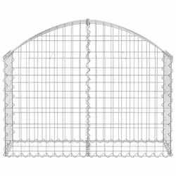 vidaXL Arched Gabion Basket Galvanised Iron Mesh Wire Stone Basket Multi Sizes - 100 x 30 x 60/80 cm