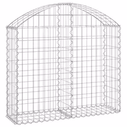 vidaXL Arched Gabion Basket Galvanised Iron Mesh Wire Stone Basket Multi Sizes - 100 x 30 x 80/100 cm