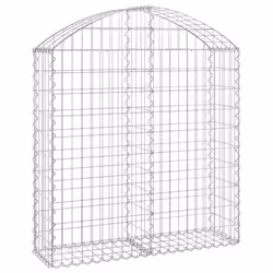 vidaXL Arched Gabion Basket Galvanised Iron Mesh Wire Stone Basket Multi Sizes - 100 x 30 x 100/120 cm