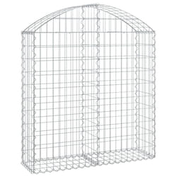 vidaXL Arched Gabion Basket Galvanised Iron Mesh Wire Stone Basket Multi Sizes - 100 x 30 x 100/120 cm