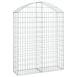 vidaXL Arched Gabion Basket Galvanised Iron Mesh Wire Stone Basket Multi Sizes - 100 x 30 x 120/140 cm