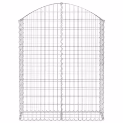 vidaXL Arched Gabion Basket Galvanised Iron Mesh Wire Stone Basket Multi Sizes - 100 x 30 x 120/140 cm