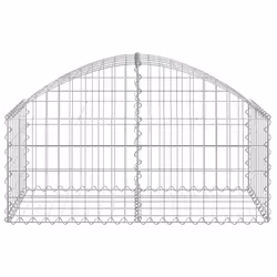 vidaXL Arched Gabion Basket Galvanised Iron Mesh Wire Stone Basket Multi Sizes - 100 x 50 x 40/60 cm