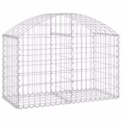 vidaXL Arched Gabion Basket Galvanised Iron Mesh Wire Stone Basket Multi Sizes - 100 x 50 x 60/80 cm