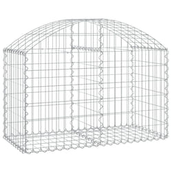 vidaXL Arched Gabion Basket Galvanised Iron Mesh Wire Stone Basket Multi Sizes - 100 x 50 x 60/80 cm