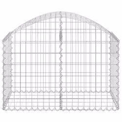 vidaXL Arched Gabion Basket Galvanised Iron Mesh Wire Stone Basket Multi Sizes - 100 x 50 x 60/80 cm