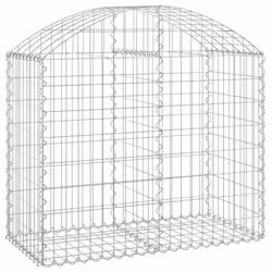 vidaXL Arched Gabion Basket Galvanised Iron Mesh Wire Stone Basket Multi Sizes - 100 x 50 x 80/100 cm