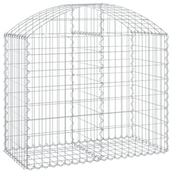 vidaXL Arched Gabion Basket Galvanised Iron Mesh Wire Stone Basket Multi Sizes - 100 x 50 x 80/100 cm
