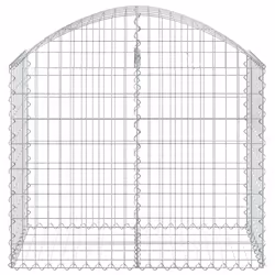 vidaXL Arched Gabion Basket Galvanised Iron Mesh Wire Stone Basket Multi Sizes - 100 x 50 x 80/100 cm
