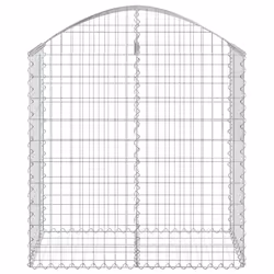 vidaXL Arched Gabion Basket Galvanised Iron Mesh Wire Stone Basket Multi Sizes - 100 x 50 x 100/120 cm