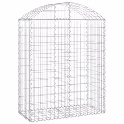 vidaXL Arched Gabion Basket Galvanised Iron Mesh Wire Stone Basket Multi Sizes - 100 x 50 x 120/140 cm