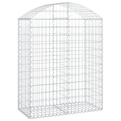 vidaXL Arched Gabion Basket Galvanised Iron Mesh Wire Stone Basket Multi Sizes - 100 x 50 x 120/140 cm