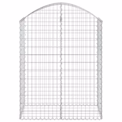 vidaXL Arched Gabion Basket Galvanised Iron Mesh Wire Stone Basket Multi Sizes - 100 x 50 x 120/140 cm