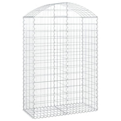 vidaXL Arched Gabion Basket Galvanised Iron Mesh Wire Stone Basket Multi Sizes - 100 x 50 x 140/160 cm