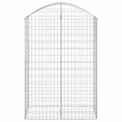 vidaXL Arched Gabion Basket Galvanised Iron Mesh Wire Stone Basket Multi Sizes - 100 x 50 x 140/160 cm