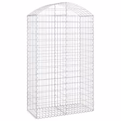 vidaXL Arched Gabion Basket Galvanised Iron Mesh Wire Stone Basket Multi Sizes - 100 x 50 x 160/180 cm