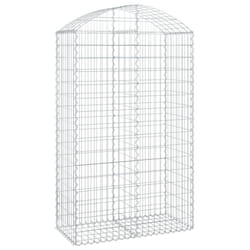 vidaXL Arched Gabion Basket Galvanised Iron Mesh Wire Stone Basket Multi Sizes - 100 x 50 x 160/180 cm