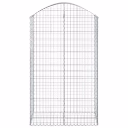 vidaXL Arched Gabion Basket Galvanised Iron Mesh Wire Stone Basket Multi Sizes - 100 x 50 x 160/180 cm