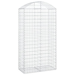vidaXL Arched Gabion Basket Galvanised Iron Mesh Wire Stone Basket Multi Sizes - 100 x 50 x 180/200 cm
