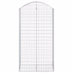 vidaXL Arched Gabion Basket Galvanised Iron Mesh Wire Stone Basket Multi Sizes - 100 x 50 x 180/200 cm