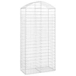 vidaXL Arched Gabion Basket Galvanised Iron Mesh Wire Stone Basket Multi Sizes - 100 x 50 x 200/220 cm