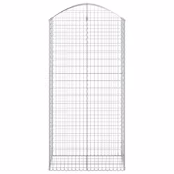vidaXL Arched Gabion Basket Galvanised Iron Mesh Wire Stone Basket Multi Sizes - 100 x 50 x 200/220 cm