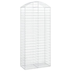 vidaXL Arched Gabion Basket Galvanised Iron Mesh Wire Stone Basket Multi Sizes - 100 x 50 x 220/240 cm