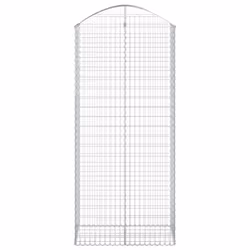vidaXL Arched Gabion Basket Galvanised Iron Mesh Wire Stone Basket Multi Sizes - 100 x 50 x 220/240 cm
