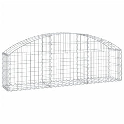 vidaXL Arched Gabion Basket Galvanised Iron Mesh Wire Stone Basket Multi Sizes - 150 x 30 x 40/60 cm