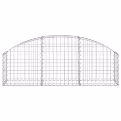 vidaXL Arched Gabion Basket Galvanised Iron Mesh Wire Stone Basket Multi Sizes - 150 x 30 x 40/60 cm
