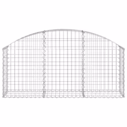 vidaXL Arched Gabion Basket Galvanised Iron Mesh Wire Stone Basket Multi Sizes - 150 x 30 x 60/80 cm - Additional view 2